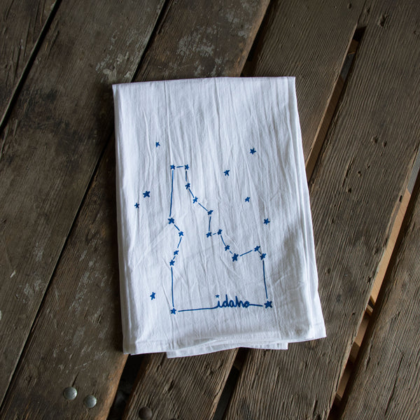 Idaho Constellation Tea Towel, Screen Printed flour sack towel