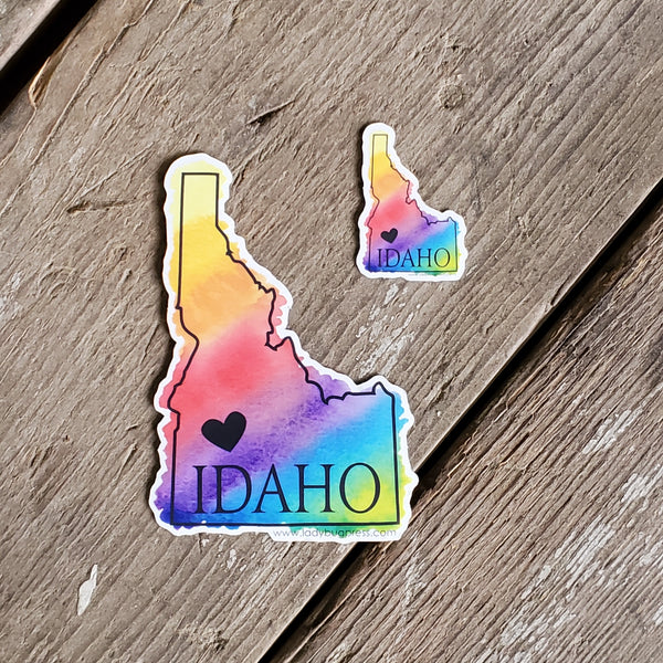 Rainbow Idaho heart sticker