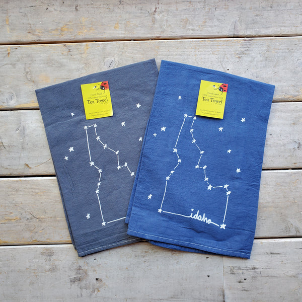 Dyed Idaho Constellation Tea Towel, Screen Printed floursack