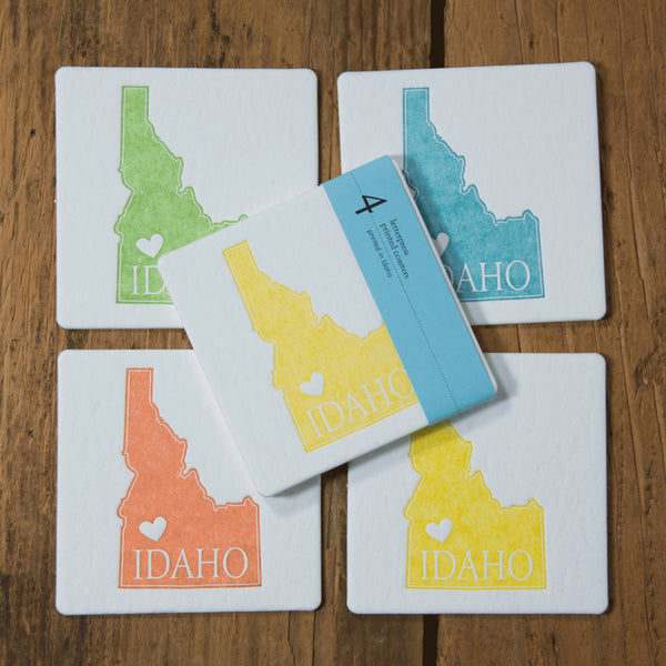 Custom State Notebooks, Coasters and Greeting cards, letterpress printed