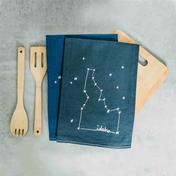 Dyed Idaho Constellation Tea Towel, Screen Printed floursack