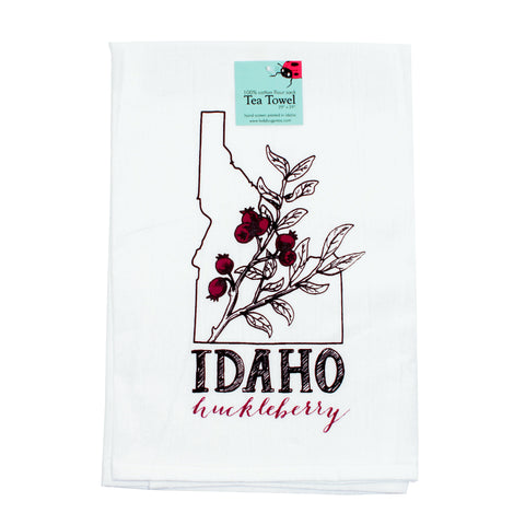 Idaho Huckleberry Tea Towel, flour sack towel